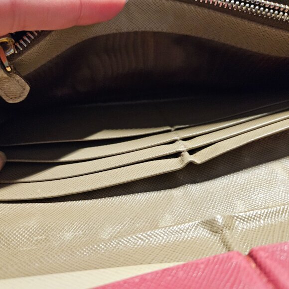 Prada Bordeaux Multicolor Saffiano Leather Wallet - Picture 15 of 16